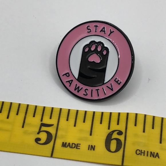 3/$25 “Stay Pawsitive” 🐾 Cute Funny Inspirational Unisex Paw Print Pin - Picture 8 of 12